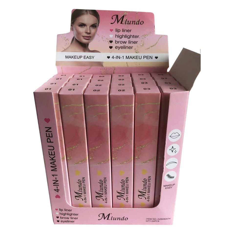 Nuevo producto Mlundo, lápiz de maquillaje 4 en 1, iluminador de 4 colores, delineador de ojos, lápiz para cejas, lápiz de maquillaje 4 en 1 image 1