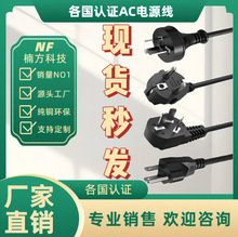 工厂直销国标美规欧规英规澳规日规韩规台湾电源线榨汁机ac电源线
