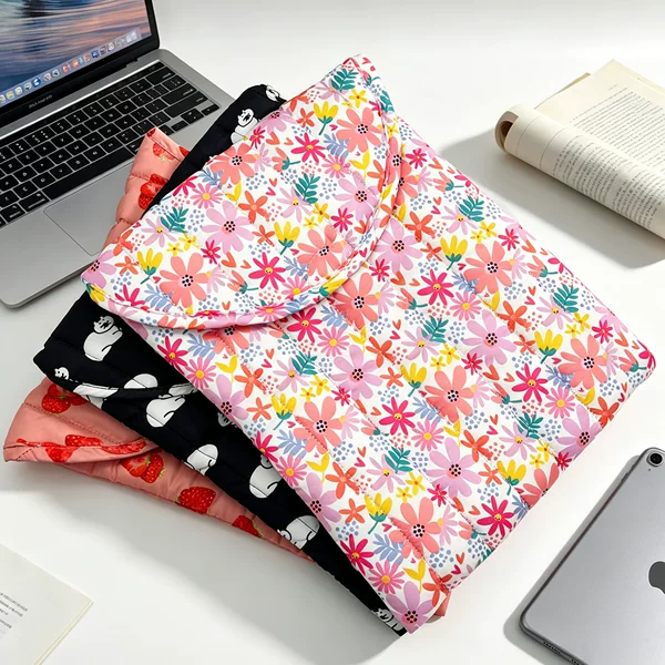 New cross-border quilted floral inner bag 15inch notebook storage bag cartoon print tablet bag wholesale
