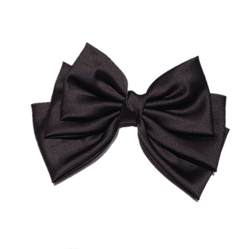 Korean high-quality drapey satin big bow hairpin ponytail top clip spring clip back head hairpin hairpin for women