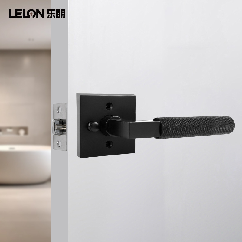 Exportación personalizada estándar de tres barras cerradura sin llave cerradura de puerta cuadrada maneja de puerta de ruleta cerradura de acceso privado baño