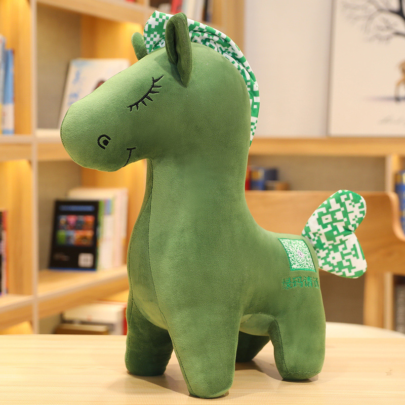 Creativo pony muñeca verde caballo peluche muñeca juguete decoración colgante actividad regalo
