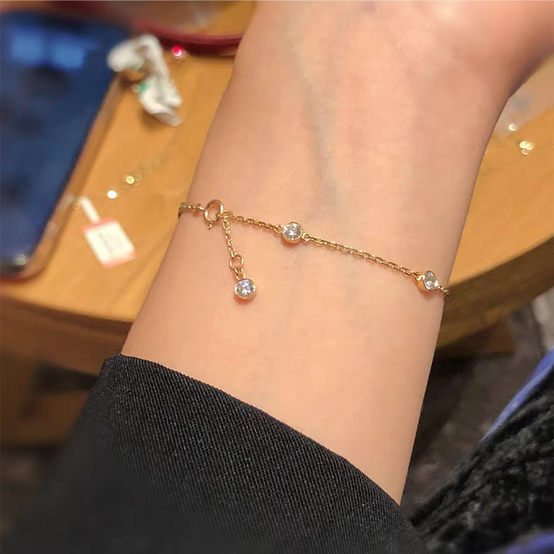 925 Sterling Silver Bubble Bracelet with Six Beads Plated with 18K Gold for Women, High-End and Light Luxury, Hot-Selling in Cross-Border Foreign Trade in 2026