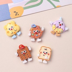 食游ビスケット小人セット樹脂diyアクセサリー携帯ケース洞靴パッチヘアクリップ髪飾り材料