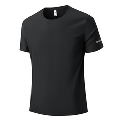 FICAKLONフィカノンの新型水波紋無痕丸首氷糸速乾運動抗菌高弾純色tシャツ