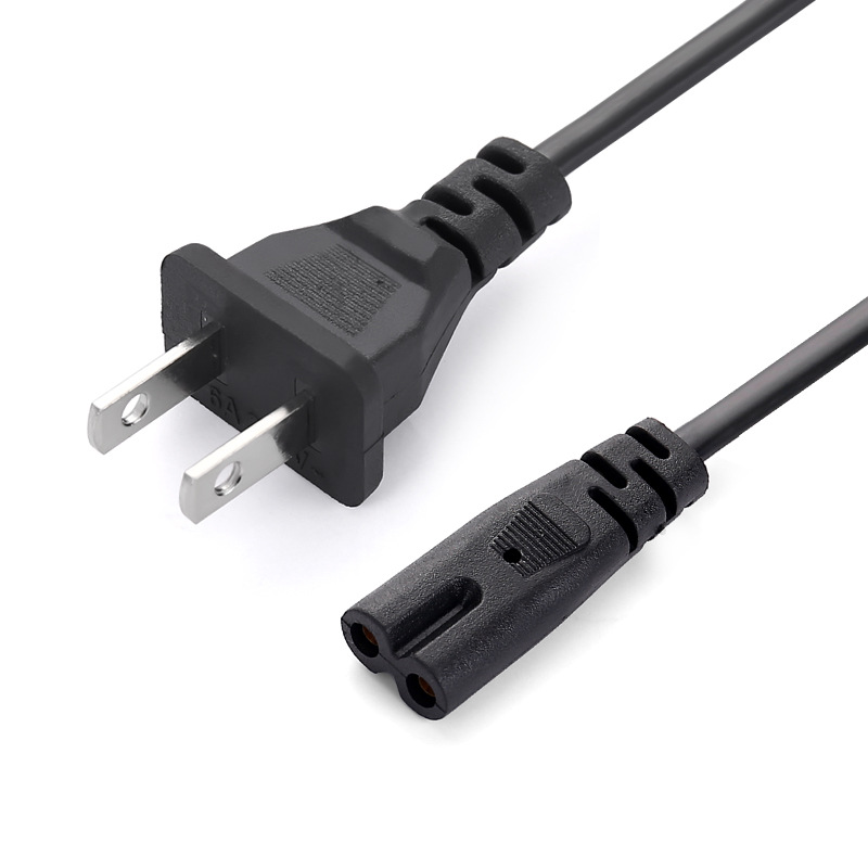 Cable de alimentación estándar estadounidense Cable de cola de 8 caracteres Estándar de EE. UU. Cable de alimentación de 8 caracteres Estándar de EE. UU. Cable de alimentación de dos enchufes