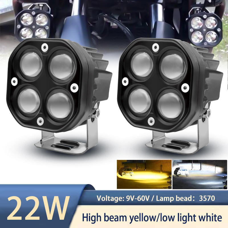 22W Hot Hot Hot Auto Foil Motorcycle LED Spotlight Spotlight Auto eléctrico Spotlight auxiliar externa