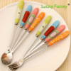 Cartoon fruit fork, mixing stick, cute tableware stainless steel