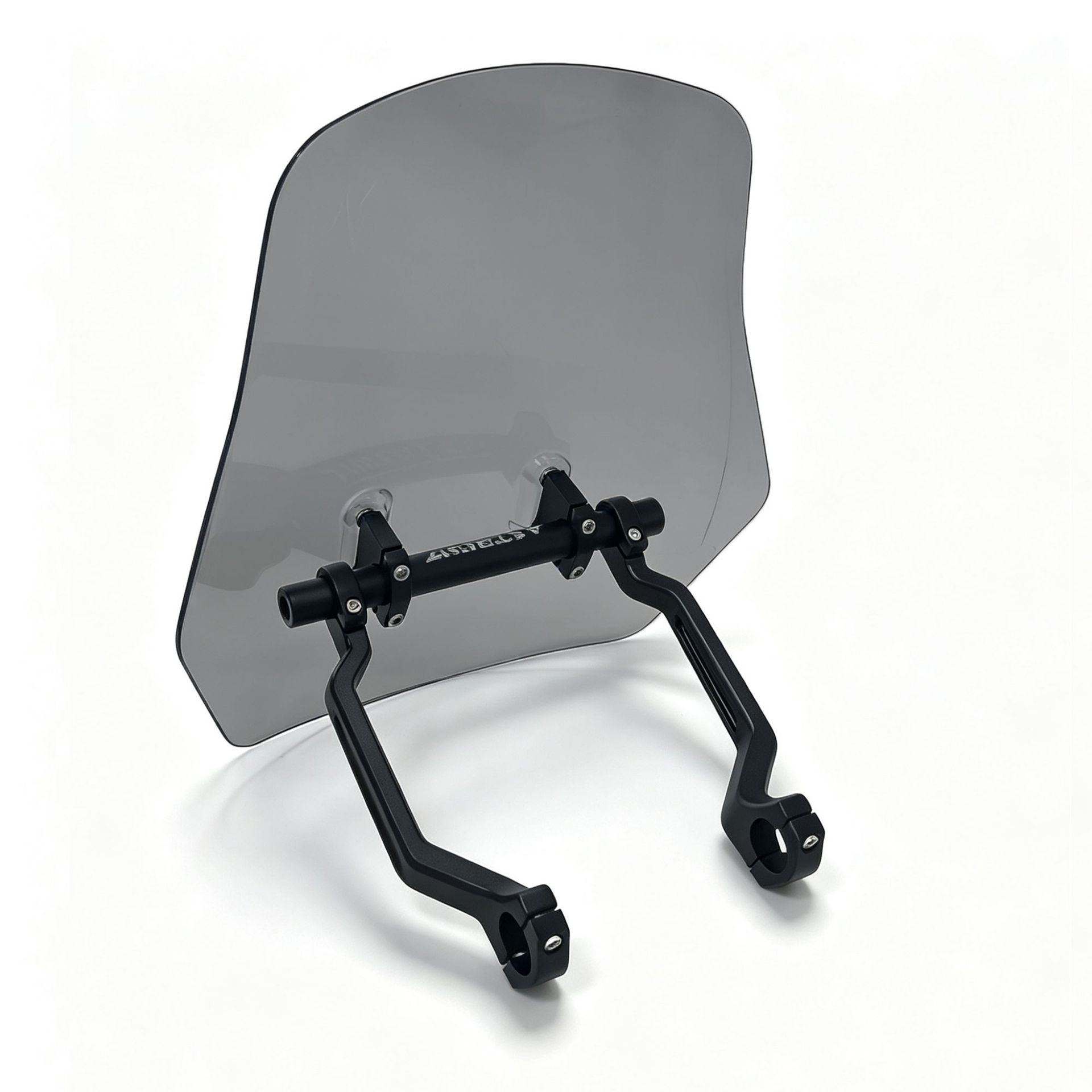 Motorcycle heightened windshield with high light transmittance aluminum alloy bracket, non-destructive installation, scooter windproof modified windscreen