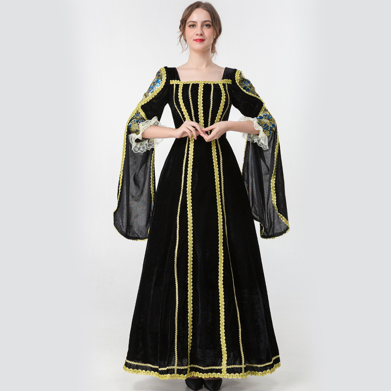 2025 New Halloween Costume Medieval Renaissance Retro Dress Victoria Prom Dress