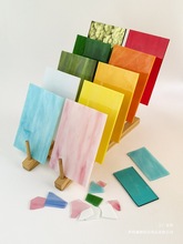 diy彩色玻璃 手工云母琉璃壁画蒂凡尼碎片透光帝凡尼灯大块马赛克