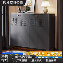 新款家用入户钢制鞋柜透气门口玄关靠墙入门门外楼道走廊一体鞋架