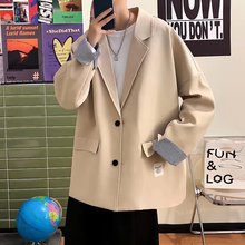男士西装外套春秋季港风宽松痞帅小西服潮流高街小众休闲百搭上衣