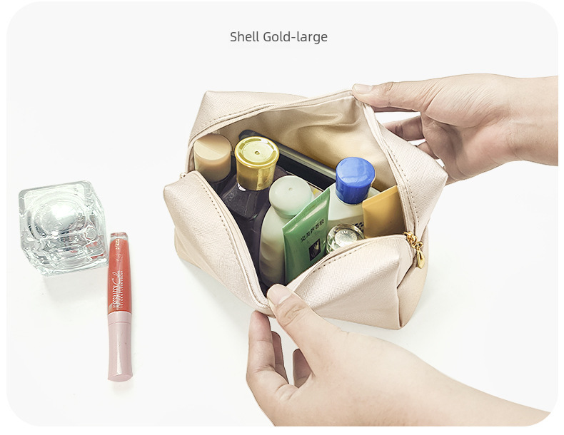 Cross-border Dopamine PU Leather Makeup Storage Octagonal Small Square Bag Simple Solid Color Gift Cosmetic Bag