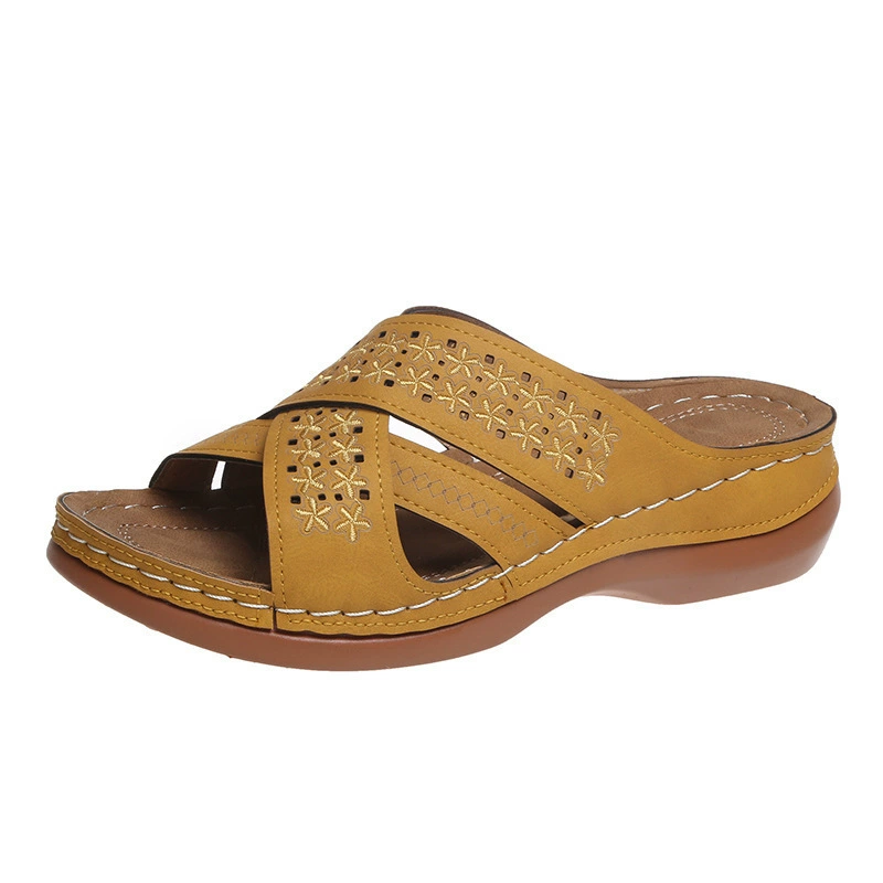 2021 Новая мода высокие каблук sandals для женщин внешняя одежда рыбья рта полый женские тапочки с толстой подошвой клинья каблук sandals для женщин