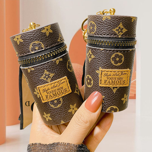 Coin Purse Women's Ins Retro Print Mini Lipstick Cosmetic Bag 2024 New Compact Headphone Key Pendant Bag