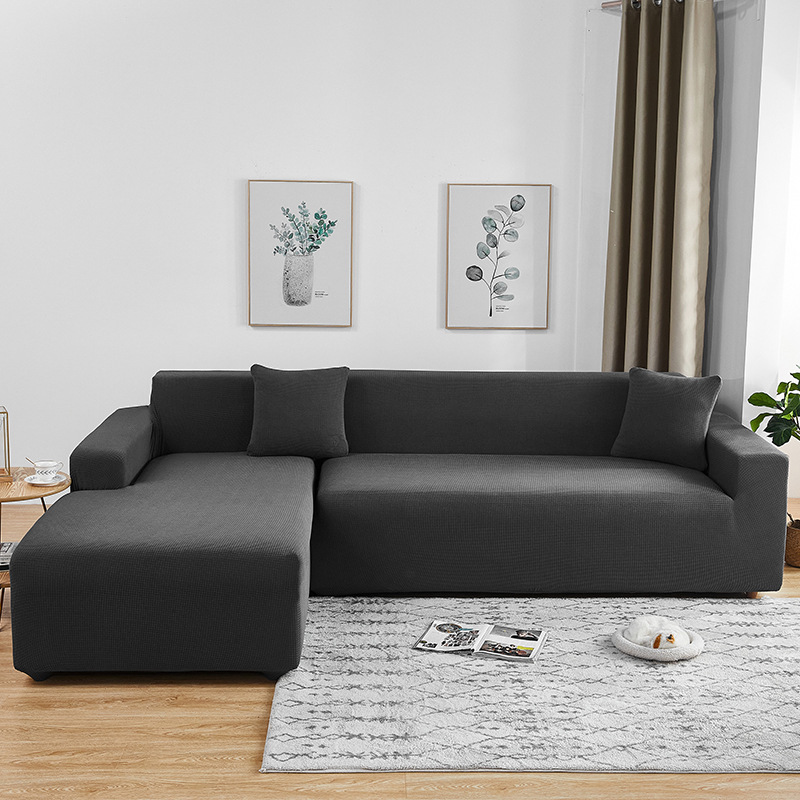 Waterproof high weight thickened four season all inclusive elastic sofa cover universal full cover chaise longue waffle sofa cover_voghion.com