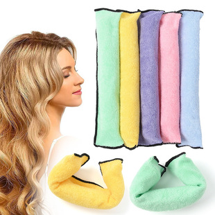 Amazon 6 Colorful Non-heat Curling Iron Sponge Wire Does Not Hurt Hair Curling Iron Big Wave Curling Hair Artifact