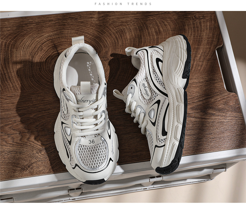 Giày sneaker nữ đế dày da thật thoáng khí tăng chiều cao mùa xuân hè 2025 — JST 7009-1 xám xanh (kiểu thoáng khí), JST 7036m đỏ, JST 7150m Purple (kiểu thoáng khí), JST 7142m bạc (kiểu thoáng khí) chi tiết 14