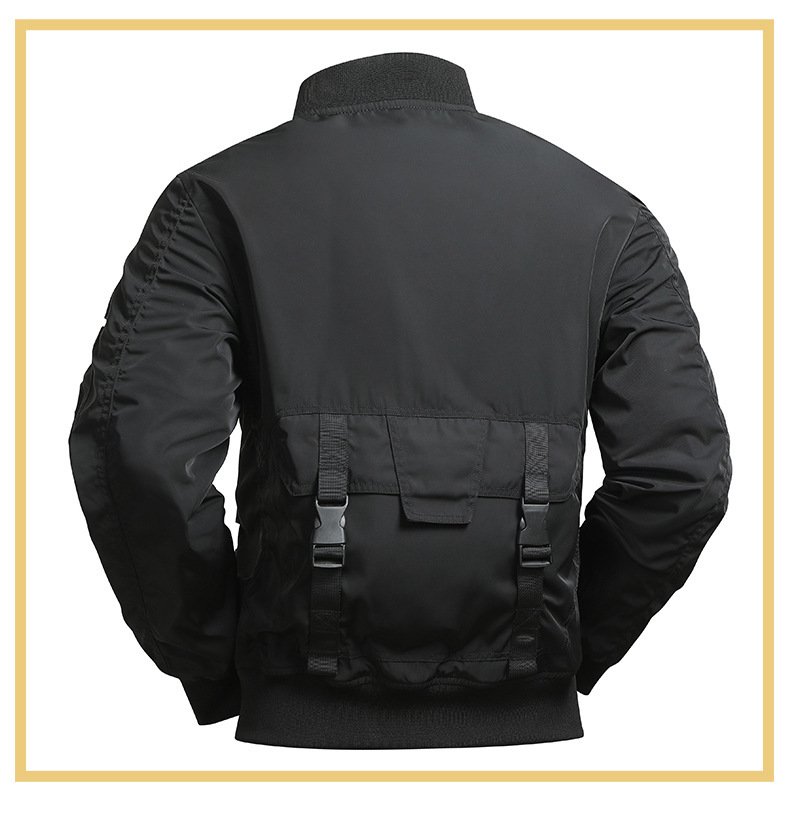 Men's Clothing Retro Baseball Uniform Multi Pocket Work Jacket Functional Jacket Three Proof Assault Top_voghion.com