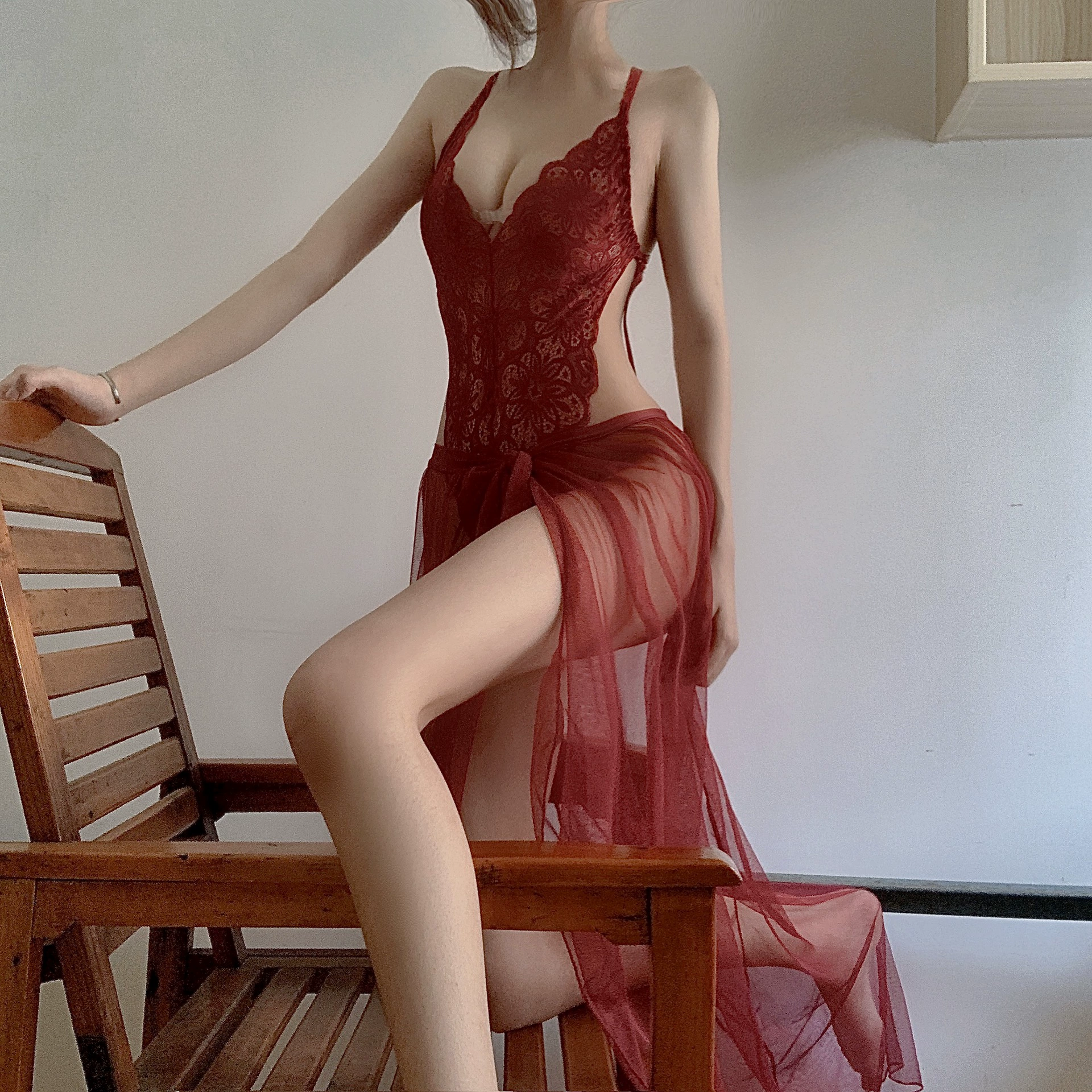 Сексуальное белье с открытой спиной соблазнить сетчатую пряжу