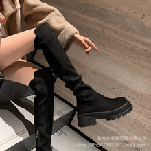 氣質韓系過膝靴子顯瘦彈力瘦瘦靴2023年新款冬季厚底騎士靴