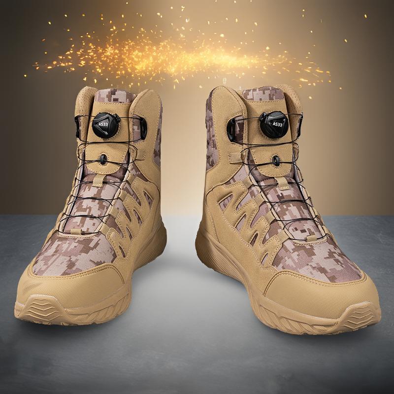 Botas militares de talla grande transfronterizas Botas de campo de montañismo al aire libre para hombres Botas del desierto con hebilla giratoria Botas tácticas para hombres Botas para hombres de Amazon