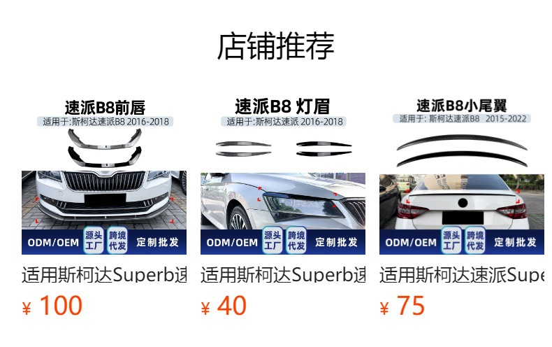 Suitable for Skoda Superb B8 2015-2019, rear lip spoiler, body kit, cross-border modification