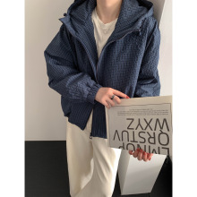 韩女氛围感帅气中性风格纹棉服外套女棉衣秋冬新款女装上衣服ZMC