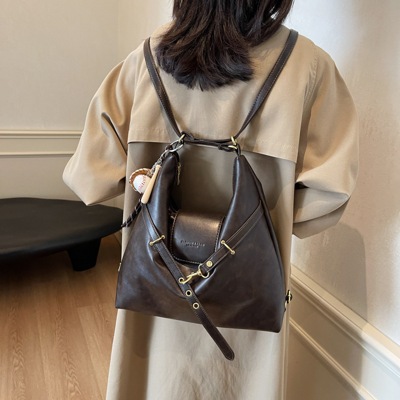 Mochila de mujer de gran capacidad retro de alta gama 2024 nueva mochila de todo fósforo bolso de hombro multiusos bolso Tote