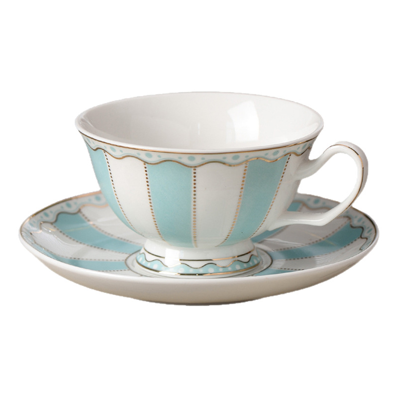 Taza y platillo de café de porcelana china a juego Taza de té de la tarde Taza de cerámica de estilo nórdico Taza de té negro simple Juego de caja de regalo