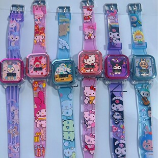 Upgraded Popular Cartoon Music Sanrio Luminous Led Digital Watch Student Party Boys and Girls Digital Wrist Watch