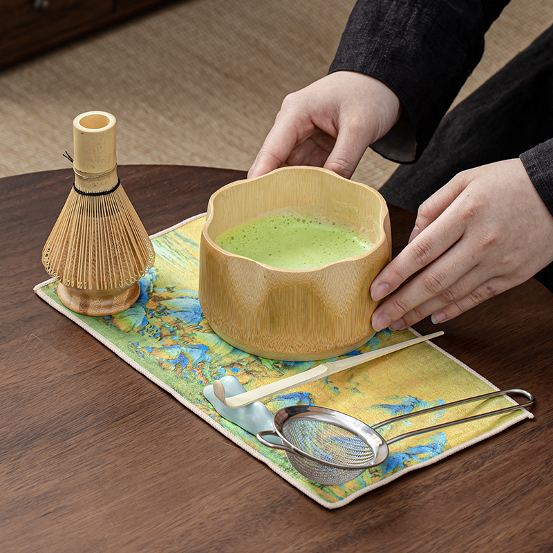 Nuevo juego de cuencos de matcha de cerámica de estilo japonés transfronterizo Juego de 7 piezas Herramienta de batido de huevos