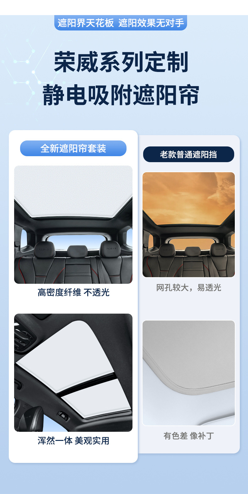 Roewe IMAX8RX3 suede electrostatic adsorption sunroof sunshade RX5 ceiling insulation sunshade