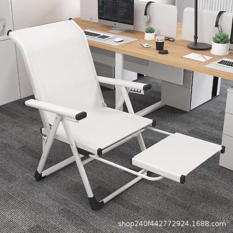 [발판이 포함된 업그레이드 모델] 앉거나 누울 수 있는 싱글 의자 화이트
