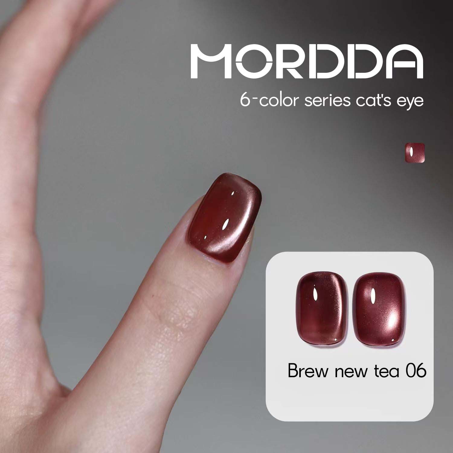 Transfronterizos hervir nuevo té pegamento de ojo de gato 2026 nuevo primavera y verano popular en línea 6 colores pegamento de ojo de gato brillante manicura