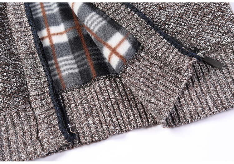 Herren Strickjacke Für Herbst Winter Gefüttert Mit Stehkragen_voghion.com