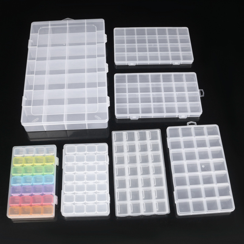 Multi-Specification Fixed 28-Grids Series Plastic Box Manicure Tool Box Jewelry Beaded Storage Box Hardware Parts Box