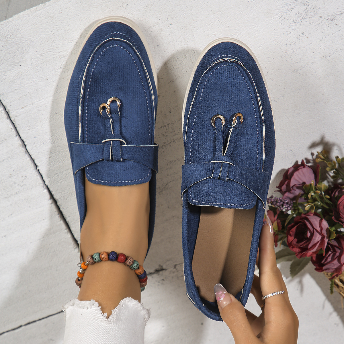 Women's Shoes suede flat soled large size low top single shoes _voghion.com