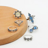 Accessory solar-powered, set flower-shaped, ring, European style, suitable for import, cat's eye