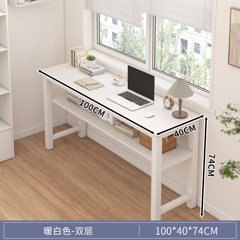 Mesa larga simple y estrecha para el hogar, escritorio de dormitorio, escritorio de estudio, escritorio de escritorio de escritorio simple