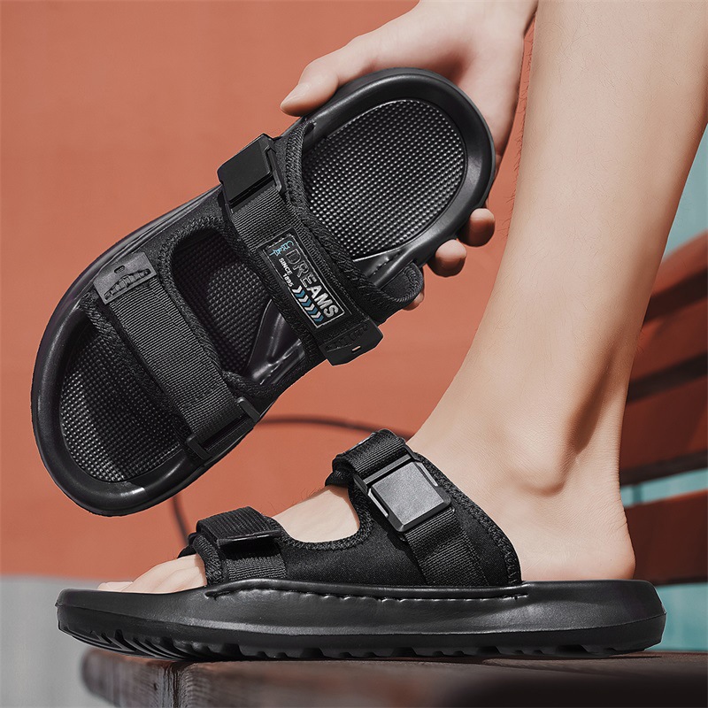 Sandalias zapatos de playa con punta abierta casuales de verano para hombres zapatos de sandalias exteriores antideslizantes de fondo suave de Tailandia para hombres