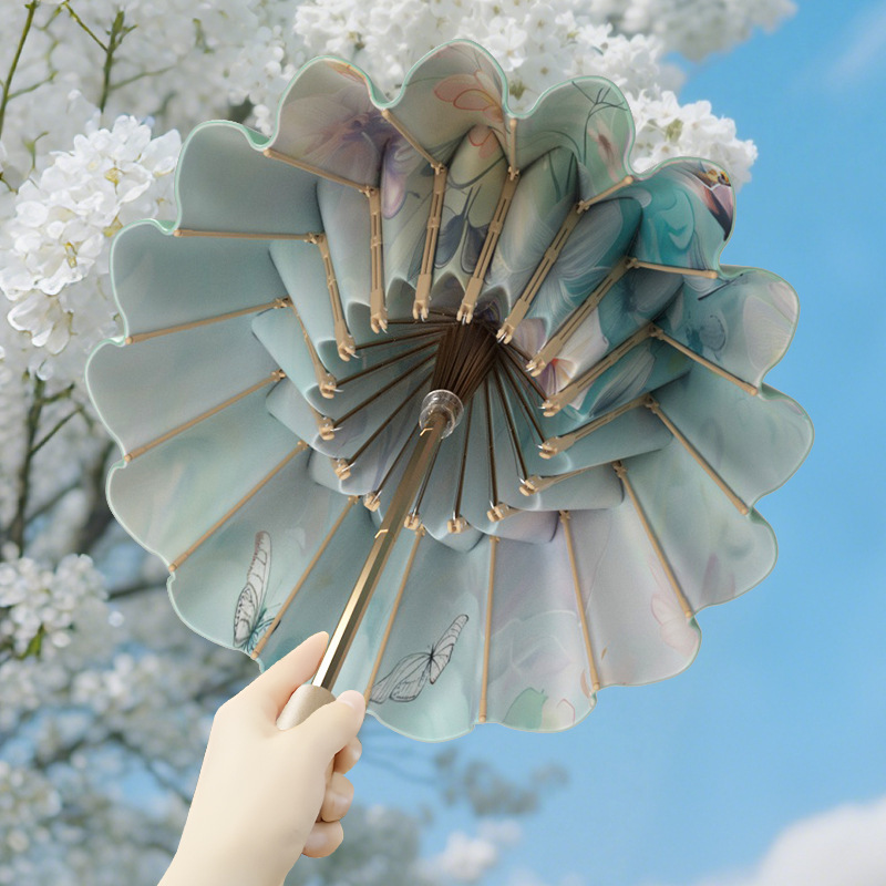 32-Bone Foldableing Sunny and Rainy Umbrella for Women, Sunny and Rainy Dual-Use Sun Protection and Anti-Uv Sun Umbrella, Enlarged, Reinforced and Thickeneded Sunshade