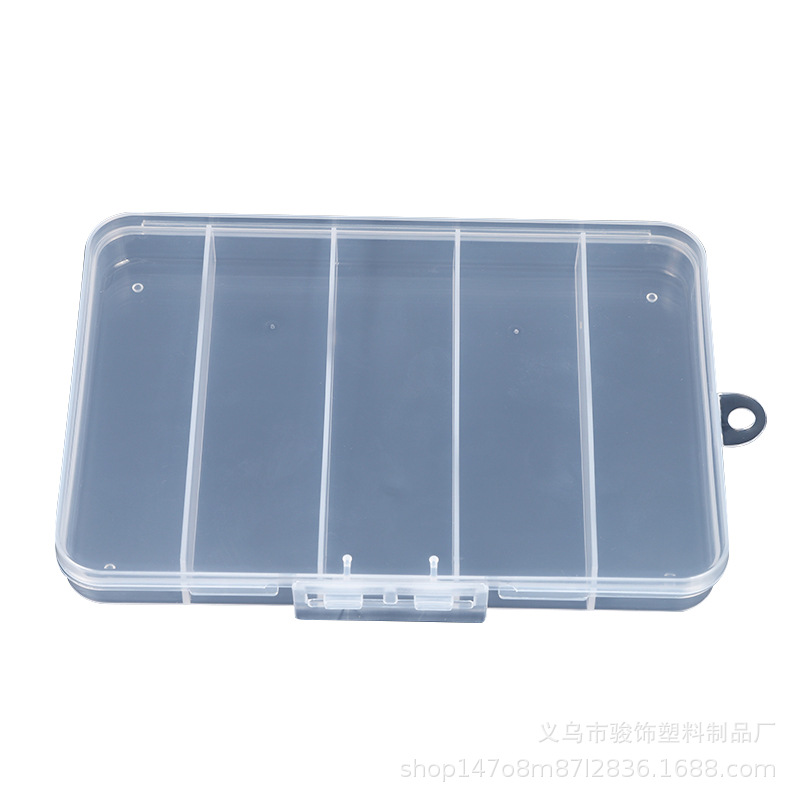 路亜箱5格漁餌箱透明5格プラスチック部品箱釣り針箱単層セット漁具収納箱