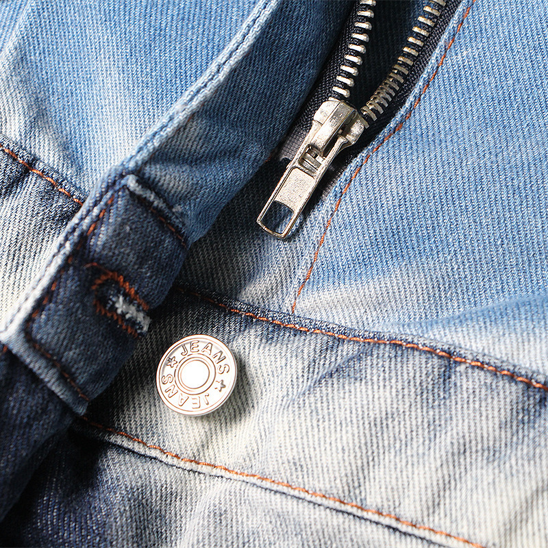 Women's High Waist Distressed Denim Shorts - Patchwork Design Casual Summer Bermuda Jeans (Blue, S-2XL)_mkmklike.com