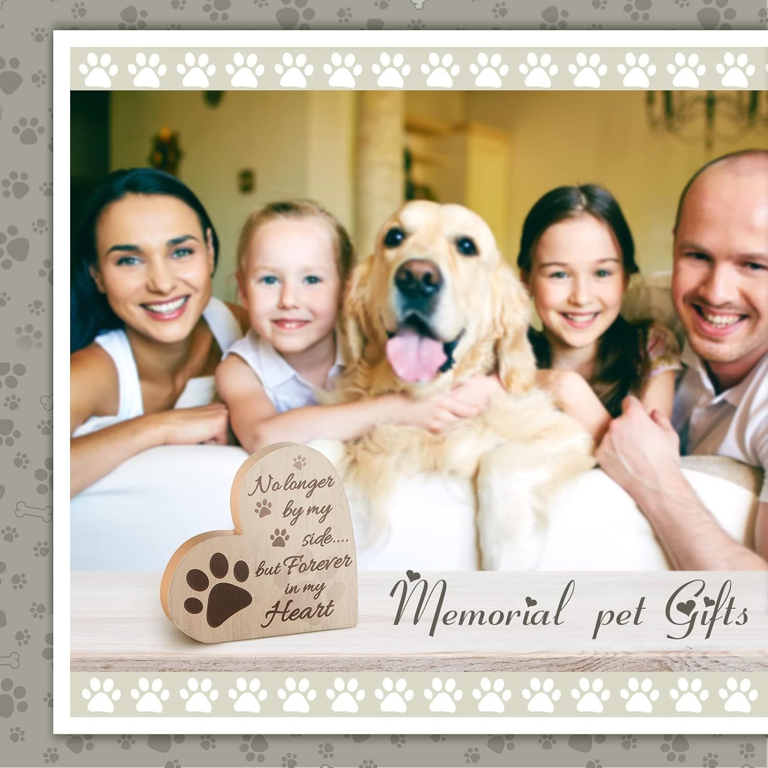 Decoración de escritorio de madera en forma de corazón de madera maciza creativa mascota perro gato regalo conmemorativo artesanía Decoración