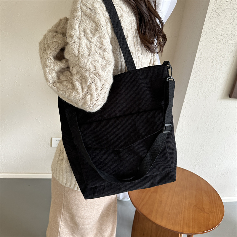 Bolsa de lona para mujeres 2024 nuevo velcro espeso de gran capacidad para estudiantes de clase de reparación bolsas de mano