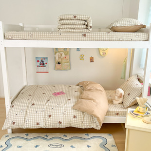 Cotton Printed Student Three-Piece Dormitory Quilt Cover Bunk Bed Sheet Set Pure Cotton Bed Bed Sheets Quilt Cover Export Products