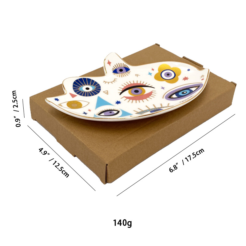 140g Weight tray Storage & Cleaning 1 Piece Quantity Holiday, Indoor Occasion ceramics Material Devil's Eye Pattern Simple Style, Classic Style Style Simple Style Classic Style Devil's Eye Ceramics Tray Artificial Decorations 1