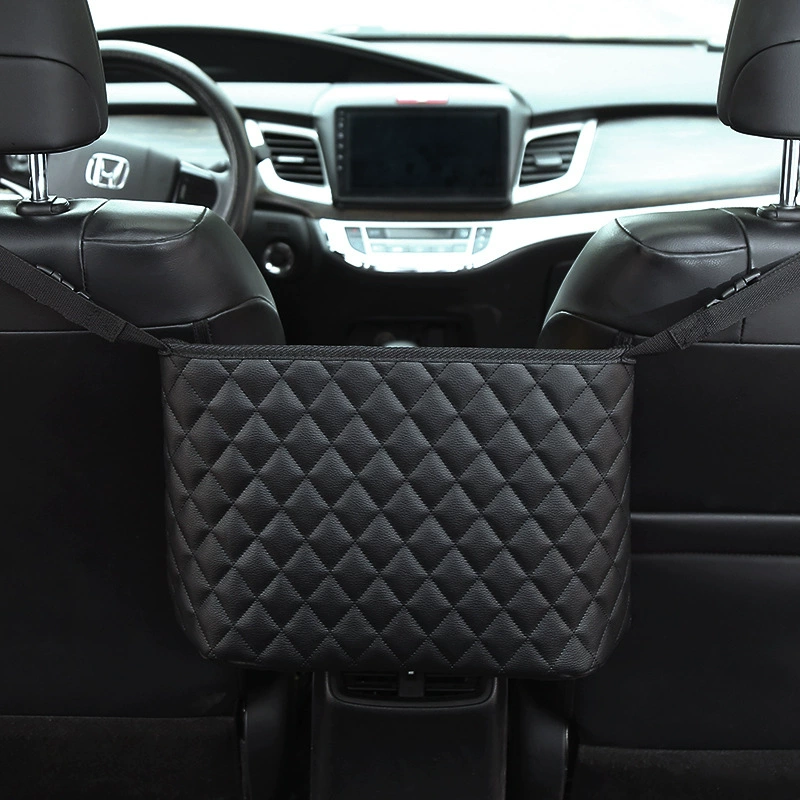 Автомобильная многофункциональная сумка для хранения, индивидуальная трансграничная Горячая продажа, кожаная ромбовидная двухместная сумка для хранения автомобиля
